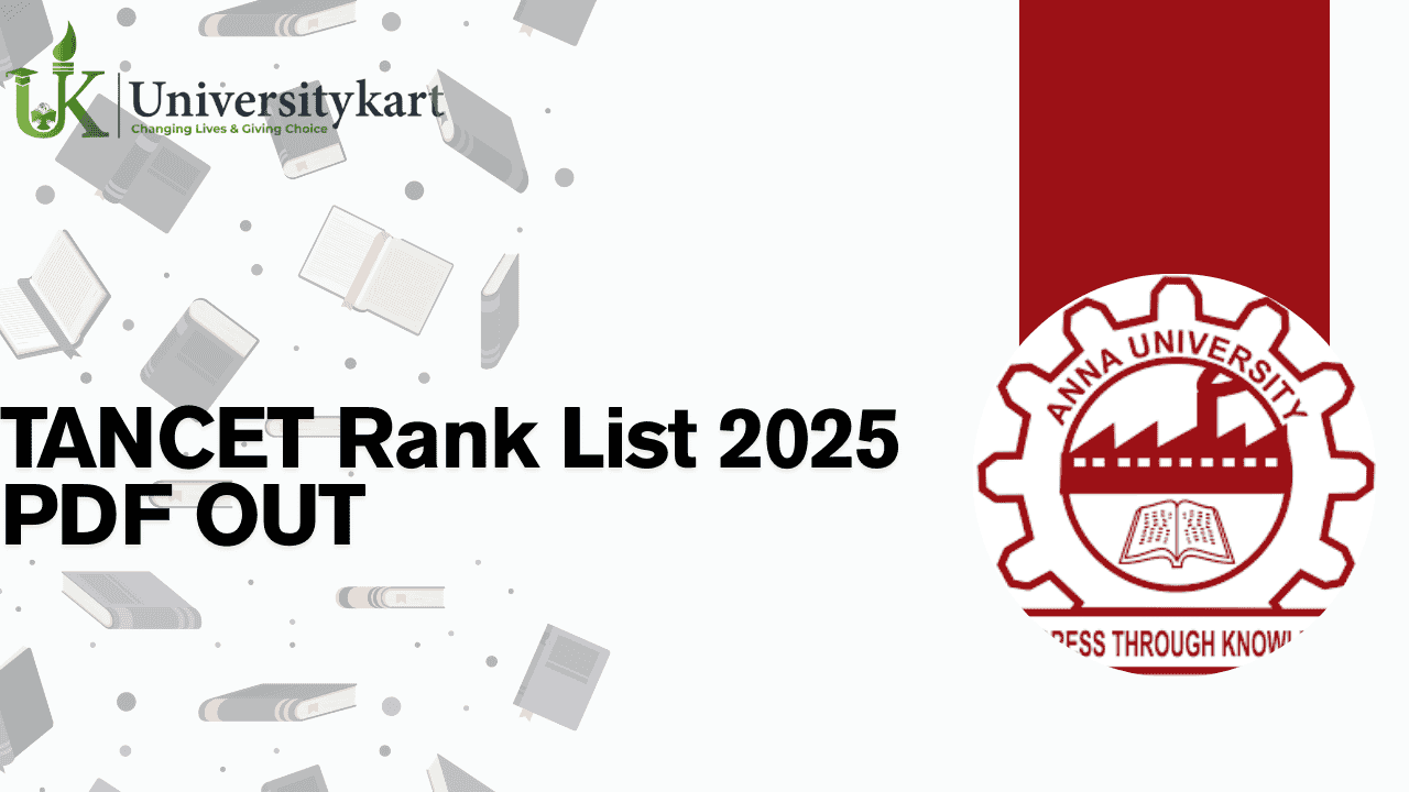 TANCET Rank List 2025 PDF OUT