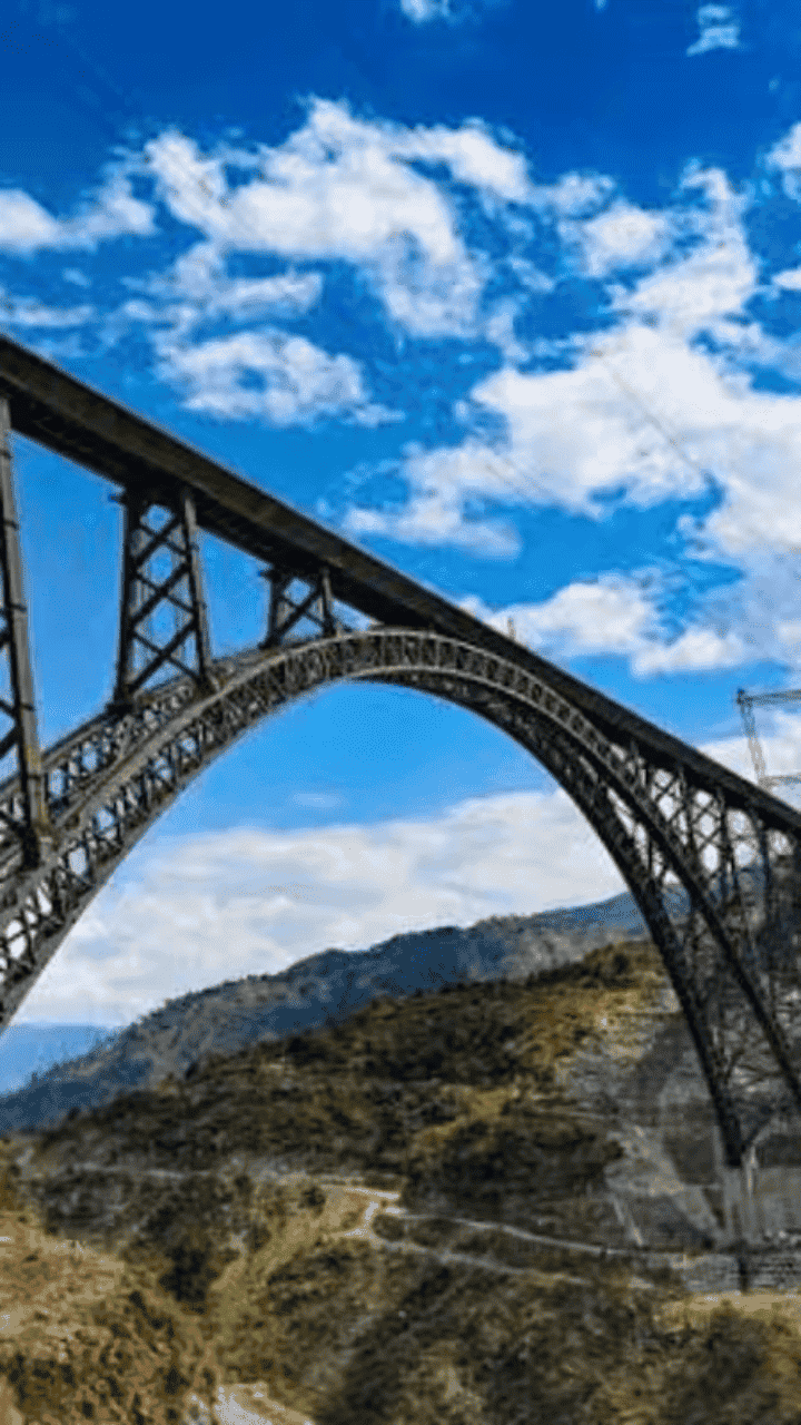 chenab railway bridge height and length 