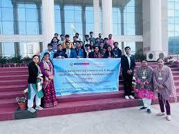 KR Mangalam University, School of Management & Commerce Group photo with Banner