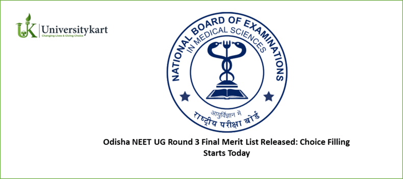 Odisha NEET UG Round 3 Final Merit List Released