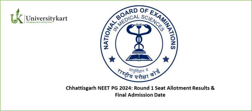 Chhattisgarh NEET PG 2024: Round 1 Seat Allotment Results