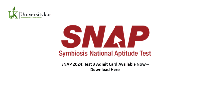 SNAP 2024 Test 3 Admit Card Available