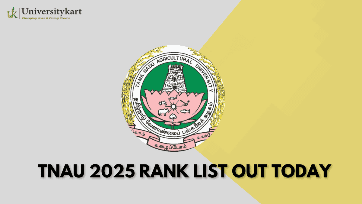 TNAU 2025 Rank List Out Today