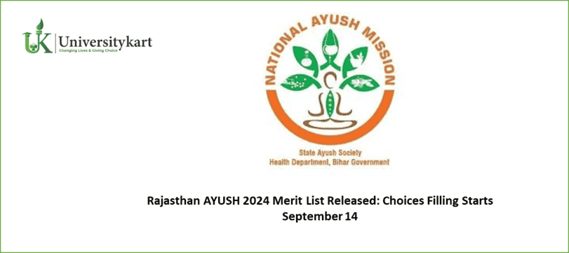 Rajasthan AYUSH 2024 Merit List Released