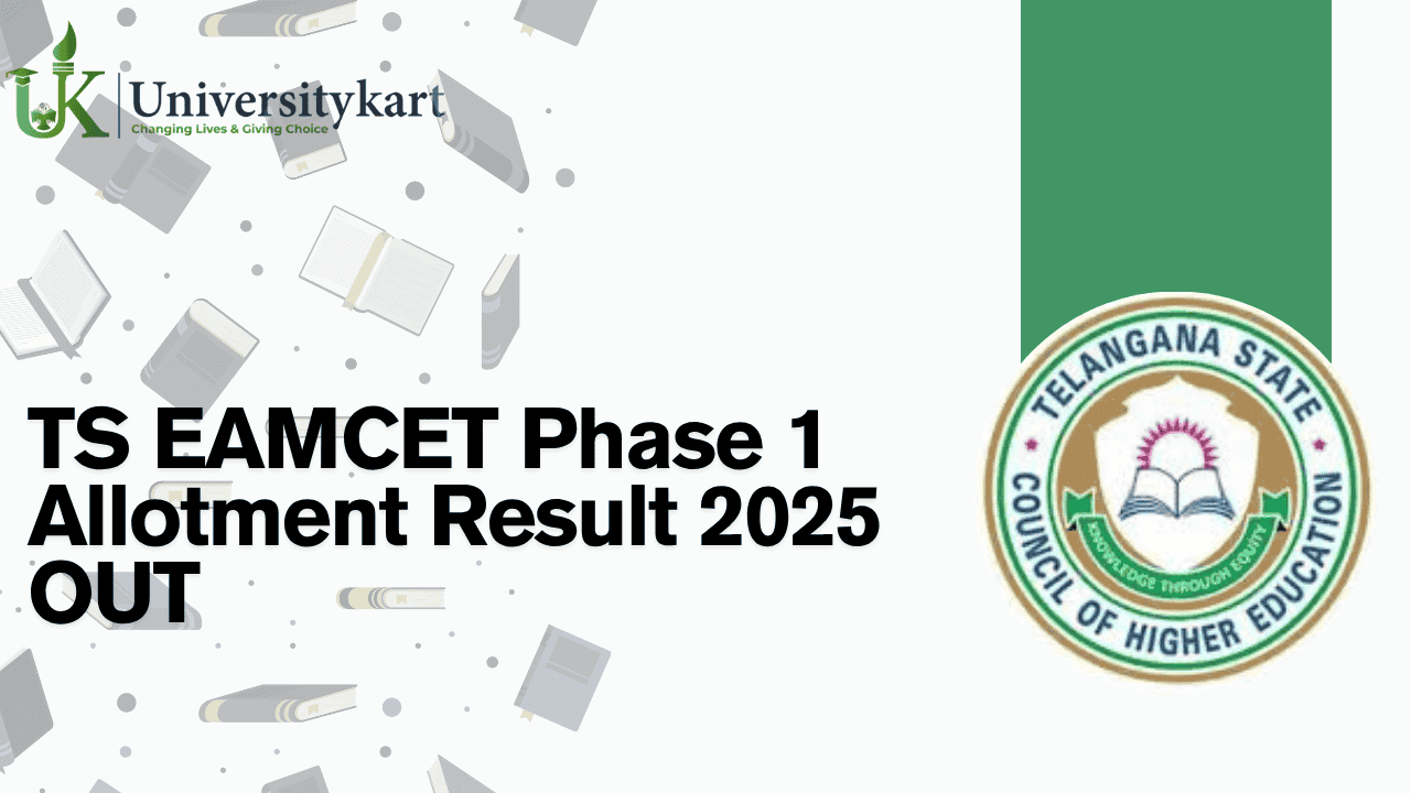 TS EAMCET Phase 1 Allotment Result 2025 OUT