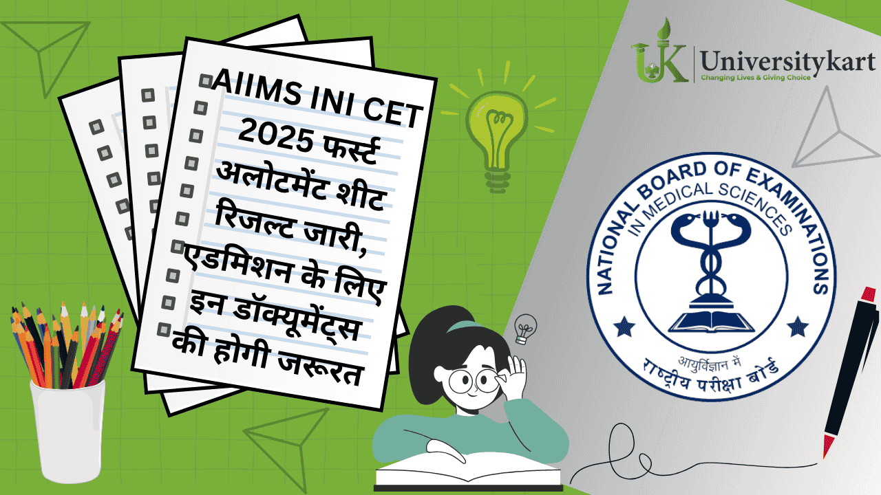 AIIMS INI CET 2025 1st Allotment Sheet Result