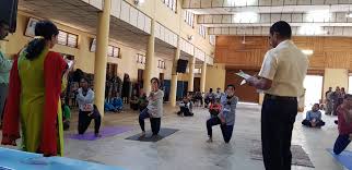 Yoga at Bishop Kurialacherry College For Women in Kottayam