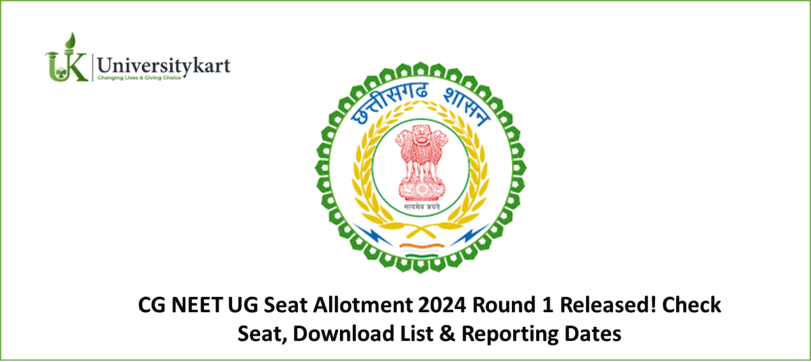 CG NEET UG Seat Allotment 2024 Round 1 Released