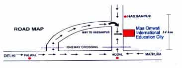 Road Map to Reach Maa Omwati Degree College (MODC, Palwal)