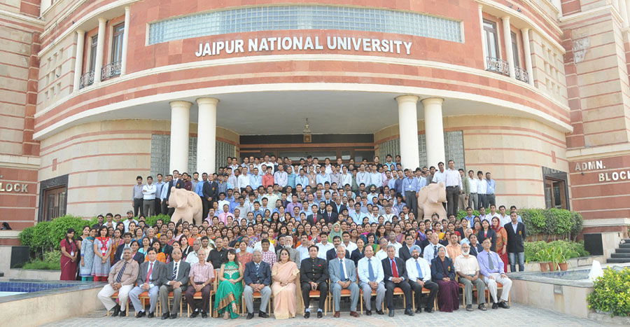 Group photo Jaipur National University in Jaipur