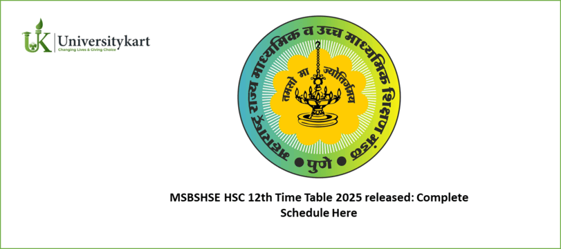 MSBSHSE HSC 12th Time Table 2025 Released