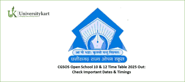 CGSOS Open School Class 10 & 12 Time Table 2025