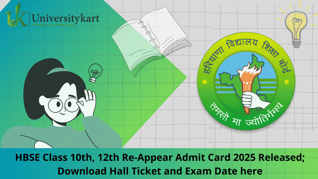 HBSE Class 10th, 12th Re-Appear Admit Card 2025 Released