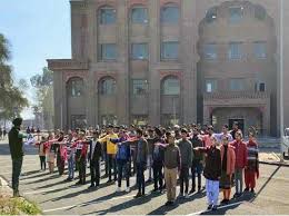 Students at Maharaja Ranjit Singh Punjab Technical University in Bathinda	