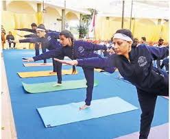 Yoga activity in maharshi panini sanskrit evam vedic vishwavidyalaya in Ujjain