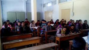 Class room at Veer Narmad South Gujarat University in Ahmedabad