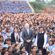 chief guest With Students Kalinga Institute of Social Sciences in Bhubaneswar